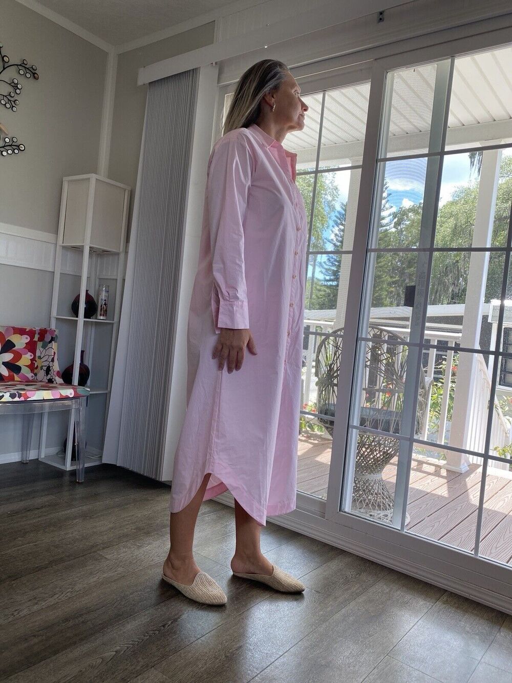 ANTHROPOLOGIE The Soren Long-Sleeve Shirt Dress by Maeve XS